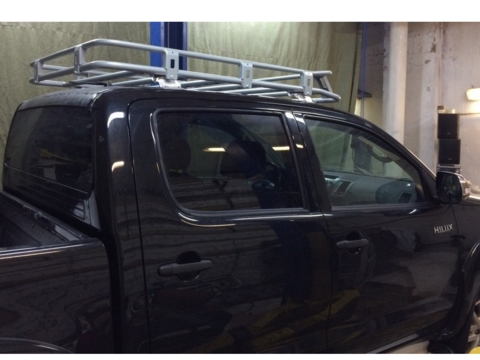 Экспедиционный багажник Rival для Toyota Hilux Vigo 2011-2015, алюминий (серый)