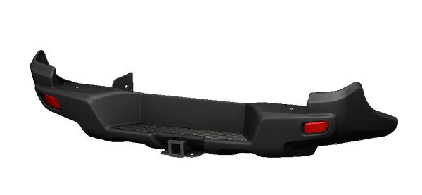Бампер АВС-Дизайн задний с квадратом под ДО Mitsubishi L200 2015- (чёрный/белый/под покраску) 