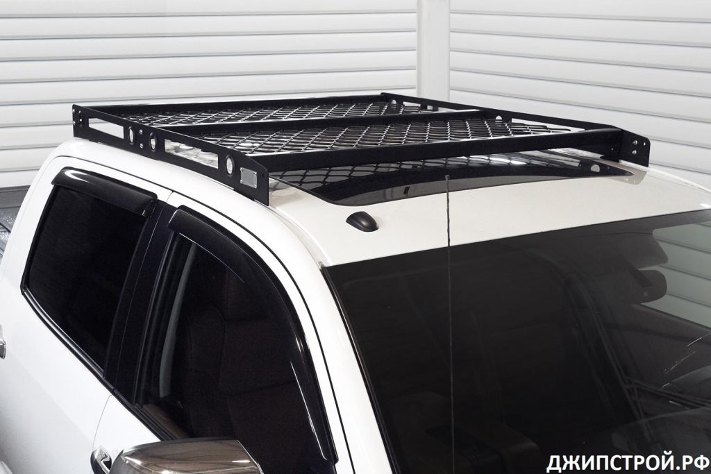 Багажник алюминиевый на крышу Toyota Tundra 2007- (Сrewmax) сетка