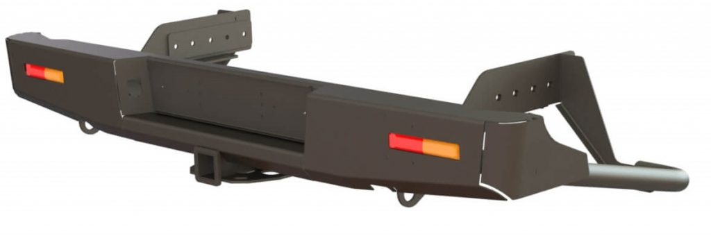 Задний силовой бампер Fiat Fullback с квадратом под фаркоп и фонарями