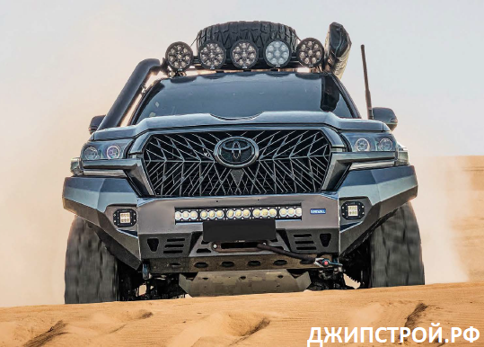 Силовой бампер AL ,черный, Toyota Land Cruiser 200