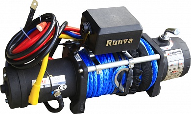 Лебёдка электрическая 12V Runva 9500 lbs 4350 кг (синтетический трос) Спорт