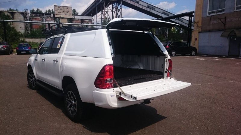 Крыша (кунг) кузова для Toyota Hilux (двойная кабина)(08.2015-) (белая) (1 дверь) Cargo АВС-Дизайн