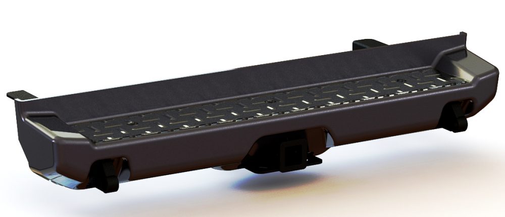 Бампер задний с квадратом под ДО UAZ Пикап 2010- (чёрный/белый/под покраску) 