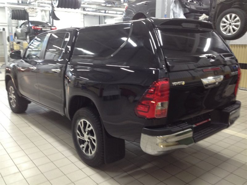 Крыша (кунг) кузова для Toyota Hilux (двойная кабина) (08.2015-) (чёрная) (1 дверь) Cargo АВС-Дизайн