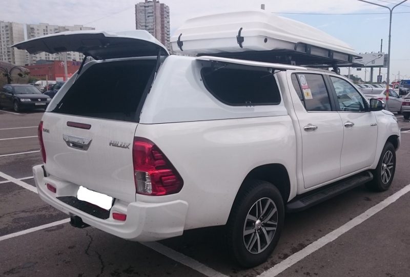 Крыша (кунг) кузова для Toyota Hilux (двойная кабина) (08.2015-) (чёрная) (3 двери)