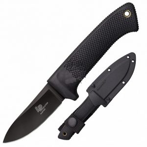 Нож "Pandleton Hunter" с фиксированным клинком, сталь CPM 3-V, покрытие DLC, длина клинка 3,5", рукоять пластик Kray-Ex, цвет черный, чехол