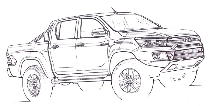 Расширители колесных арок - накладки на кузов пластиковые (комплект) - Toyota Hilux 2015-