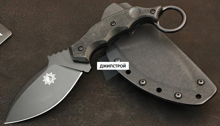 Нож "PARONG FIGHTING KARAMBIT", сталь N 690Со, твердость 60 HRC, тефлоновое покрытие, рукоять G-10, ножны кайдекс, клипса