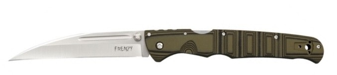 Нож "Frenzy I" складной, сталь Carpenter CTS, длина клинка 5 1/2", рукоять пластик G10, зеленая с черным, клипса