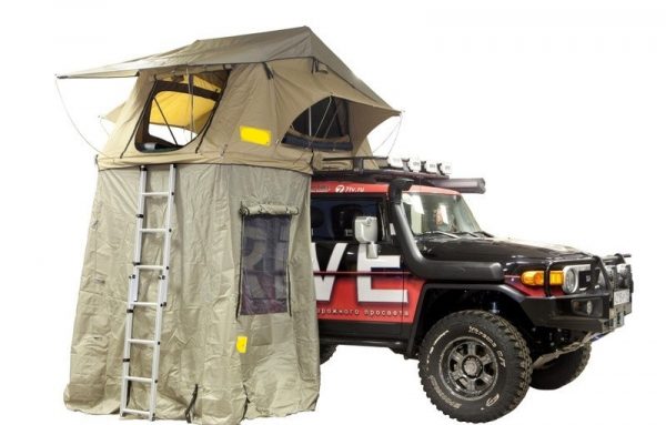 Палатка туристическая быстрораскладывающаяся для установки на крышу автомобиля (улучшенная ткань)