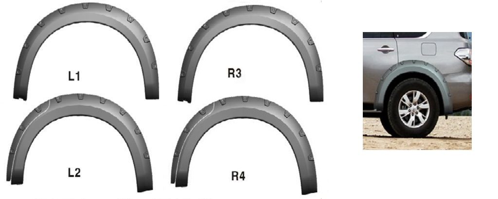 Бушвакеры - расширители арок колёс (фендер) крыла Ниссан Патрол У62 (комплект 4шт)