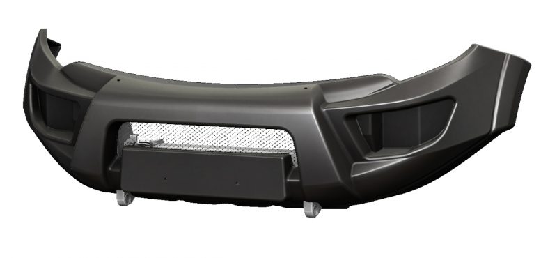 Бампер АВС-Дизайн передний Mitsubishi L200 2015- (БАЗОВЫЙ, черный, без оптики)